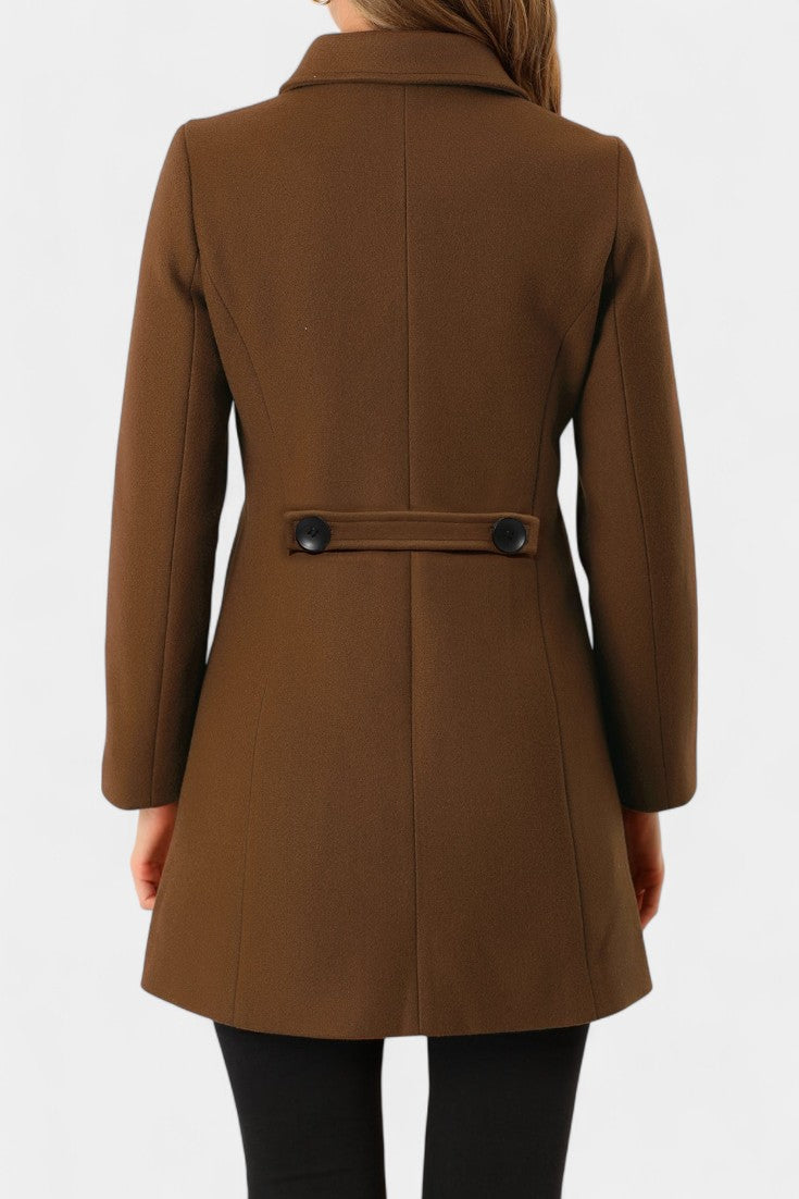 GRETA | Long Thick Coat with Faux Fur Collar