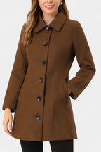 GRETA | Long Thick Coat with Faux Fur Collar