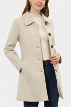 GRETA | Long Thick Coat with Faux Fur Collar