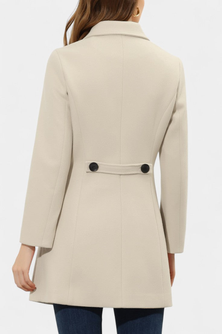 GRETA | Long Thick Coat with Faux Fur Collar