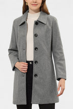 GRETA | Long Thick Coat with Faux Fur Collar