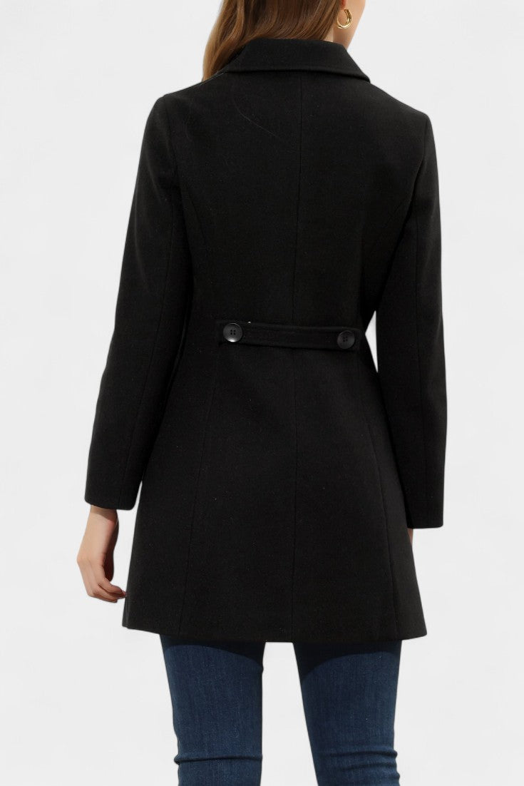 GRETA | Long Thick Coat with Faux Fur Collar