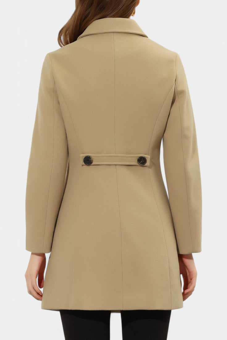 GRETA | Long Thick Coat with Faux Fur Collar
