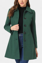 GRETA | Long Thick Coat with Faux Fur Collar
