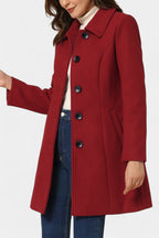 GRETA | Long Thick Coat with Faux Fur Collar