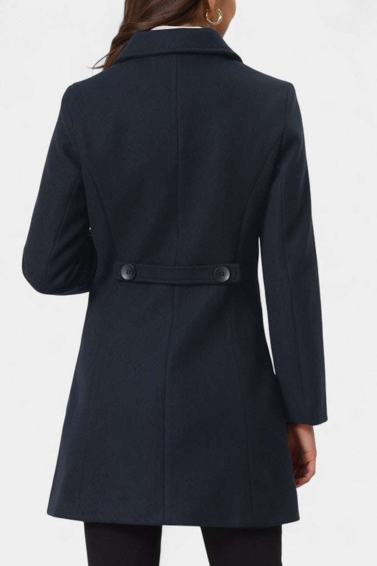 GRETA | Long Thick Coat with Faux Fur Collar