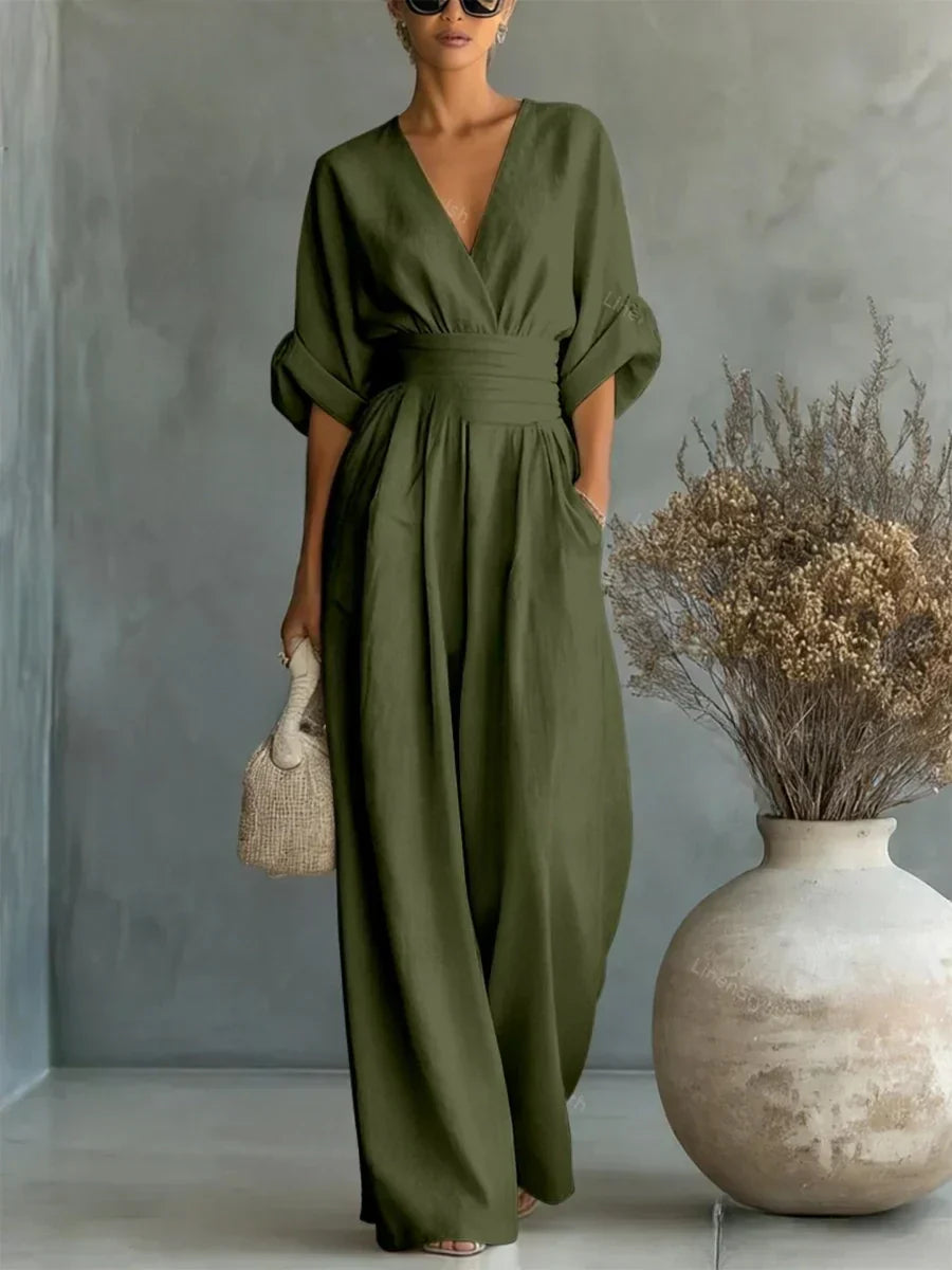 Kyra | V-Neck High-Waist Jumpsuit