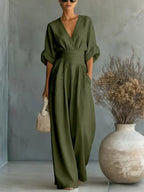 Kyra | V-Neck High-Waist Jumpsuit