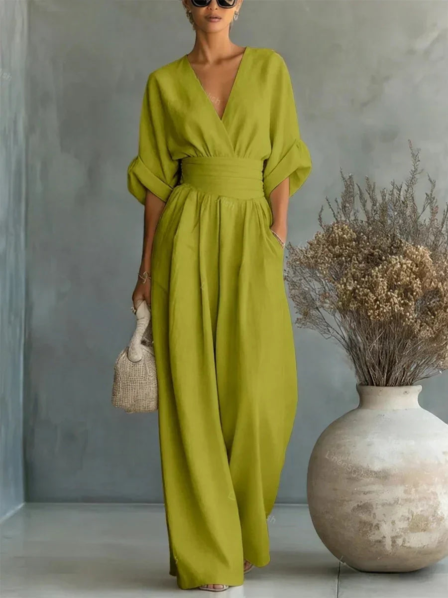 Kyra | V-Neck High-Waist Jumpsuit